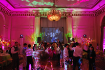 pink uplighting, up lighting, projector screen bar , sweet 16, wedding, bar bat mitzvahs new york, new jersey, connecticut